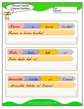 k sesi Grubu Çalışma Sayfaları